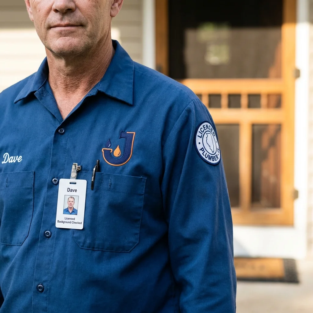 Licensed plumber showing ID badge in Gold Canyon, AZ