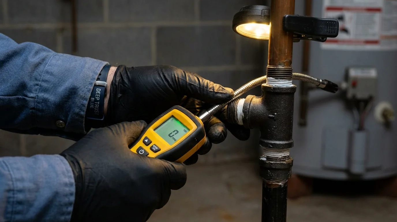 Gas leak detection with electronic sniffer by Johns Plumbing LLC in Gold Canyon