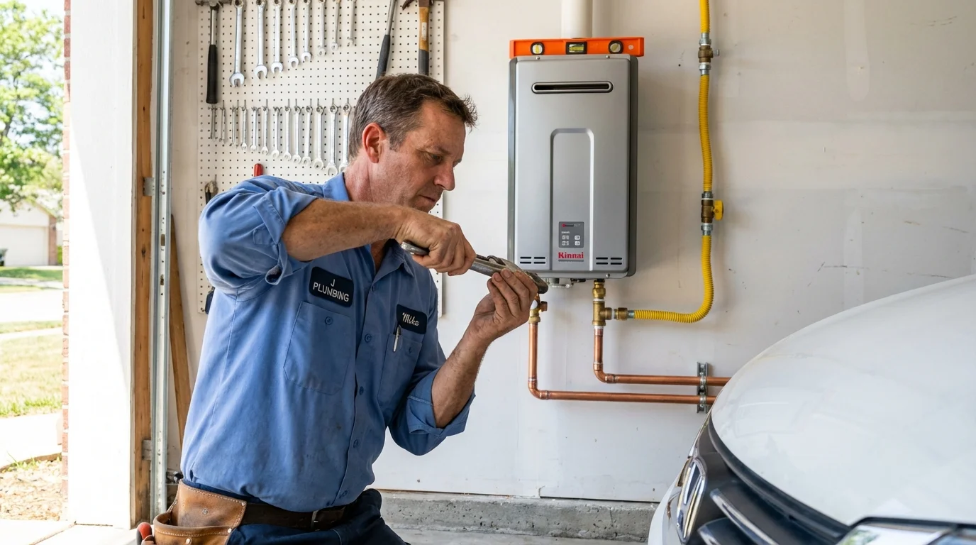 Tankless water heater installation by a Johns Plumbing LLC plumber in Gold Canyon